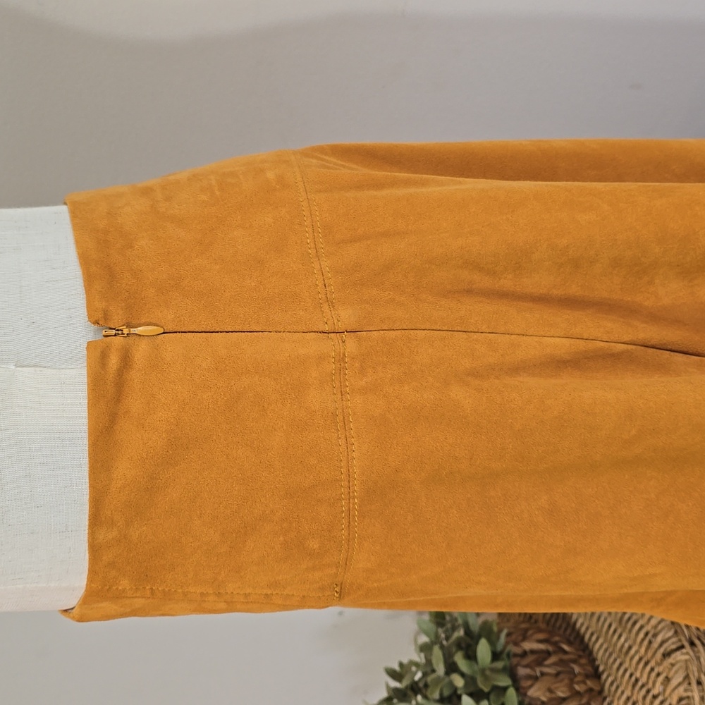 ANTHROPOLOGIE Cosima Flounced Faux Suede Midi Skirt by Maeve Size 16 - Picture 3 of 8